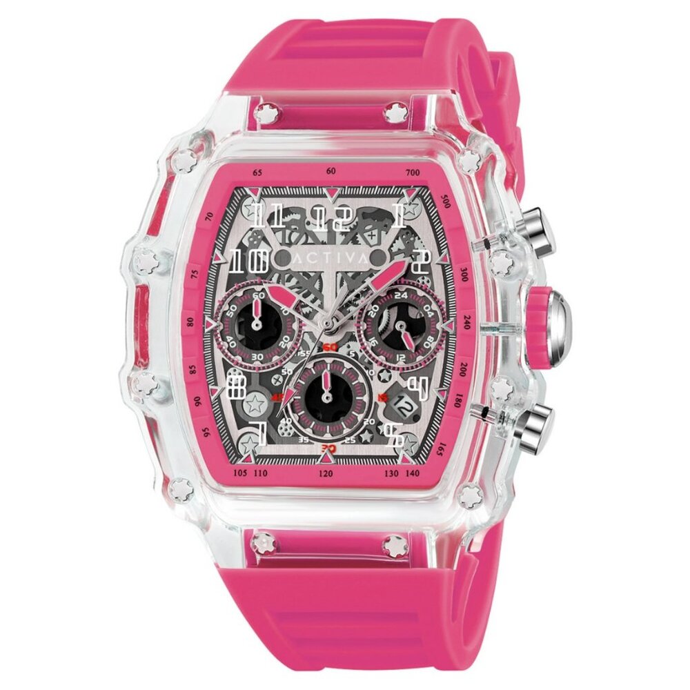 Activa Circuit X Invicta 44.3mm w/ Skeleton Dial PC Clear & Pink Tone Watch 50M
